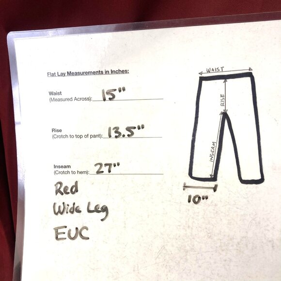 Halara Pleated Wide Leg Pants Womens Medium Petite MP Red High Rise Elastic - Picture 6 of 14